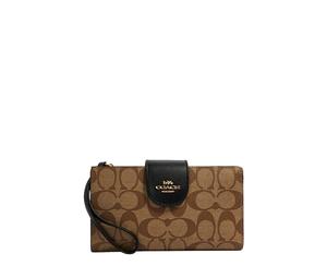 Buy Coach Tech Wallet Canvas Leather Clutches Wallets Unisex Khaki & Black at Sasom – Authentic and Ready to Ship