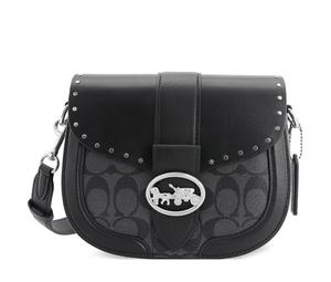 Buy Coach Georgie Calfskin Saddle Bag Shoulder Bag Crossbody Bag Wine God Bag Medium Size Women's Black at Sasom – Authentic and Ready to Ship