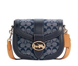 Buy Coach Georgie Canvas With Leather Saddle Bag Shoulder Bag Crossbody Bag Small Size Women's Denim Blue at Sasom – Authentic and Ready to Ship