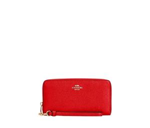 Buy Coach Long Zip Around Wallet In Red Refined Pebble Leather With Gold Hardware at Sasom – Authentic and Ready to Ship