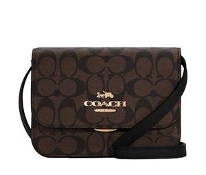 Buy Coach Brynn Canvas With Leather Shoulder Bag, Crossbody Bag Small Size Women's Dark Brown at Sasom – Authentic and Ready to Ship