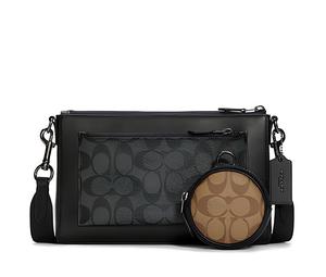 Buy Coach Holden Coated Canvas With Leather Combo Bag Shoulder Bag Crossbody Bag Medium Size Men's Brown & Black at Sasom – Authentic and Ready to Ship