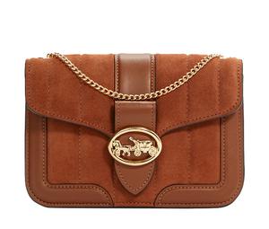 Buy Coach Georgie Suede Bonded Leather Bacchus Bag Shoulder Bag Crossbody Bag Small Size Women's Caramel Brown at Sasom – Authentic and Ready to Ship