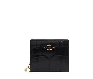 Buy Coach Snap Wallet Crocodile Textured Leather With Smooth Leather Card Holder Wallet Women's Black at Sasom – Authentic and Ready to Ship