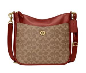 Buy Coach Chaise Canvas Shoulder Bag Crossbody Bag Large Size Women's Brown & Rose Red at Sasom – Authentic and Ready to Ship