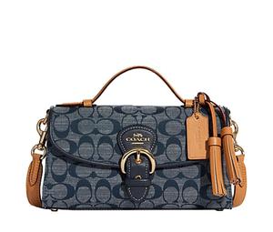 Buy Coach Kleo Chambray Plain Weave Fabric Crossbody Bag Shoulder Bag Medium Size Women's Denim Blue at Sasom – Authentic and Ready to Ship