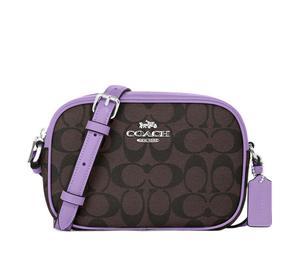 Buy Coach Jamie Canvas With Leather Camera Bag Shoulder Bag Crossbody Bag Mini Women's Dark Brown & Purple at Sasom – Authentic and Ready to Ship