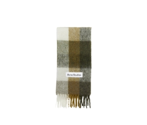 Buy Acne Studios Mohair Checked Scarf Taupe Green at Sasom – Authentic and Ready to Ship