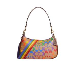 Buy Coach Teri Canvas With Leather Handbag Shoulder Bag Crossbody Bag Medium Size Women's Brown Rainbow at Sasom – Authentic and Ready to Ship