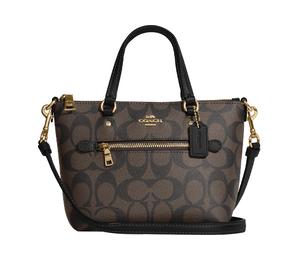 Buy Coach Gallery Coated Canvas With Smooth Leather Handbag Shoulder Bag Crossbody Bag Small Size Women's Brown & Black at Sasom – Authentic and Ready to Ship