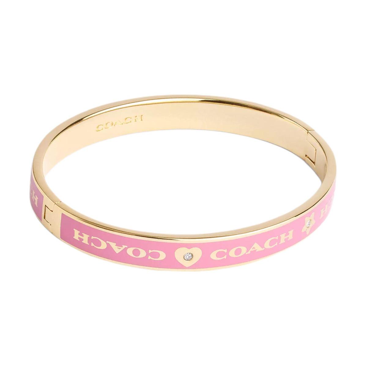 Coach Brass Plated Bangles Unisex Pink