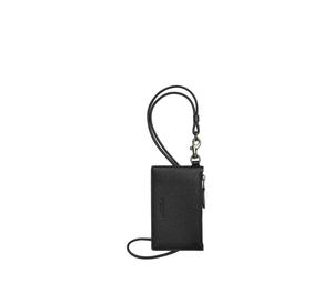 Buy Coach Lanyard Delicate Pebble Leather Card Holder Mini Unisex Black at Sasom – Authentic and Ready to Ship