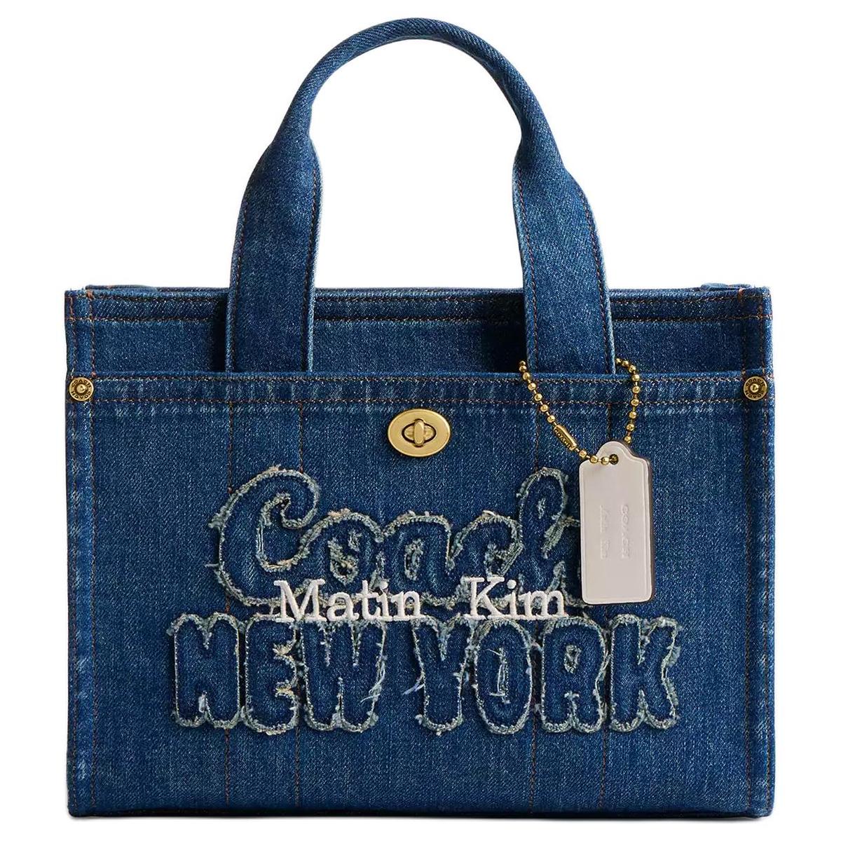 美品　Coach Denim Aacessory Porch Bag COACH Patchwork Denim Flower Print Accessory Pouch Mini Bag