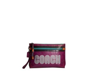 Buy Coach Academy Leather Wrist Bags Clutches Large Size Women's Fuchsia at Sasom – Authentic and Ready to Ship