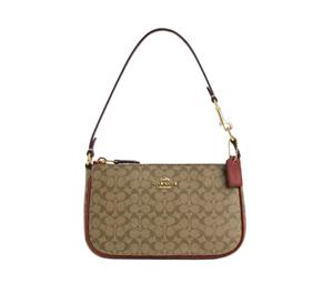 Buy Coach Nolita Coated Canvas With Smooth Leather Wrist Bags Clutches Small Size Women's Khaki & Earth Tone Red at Sasom – Authentic and Ready to Ship