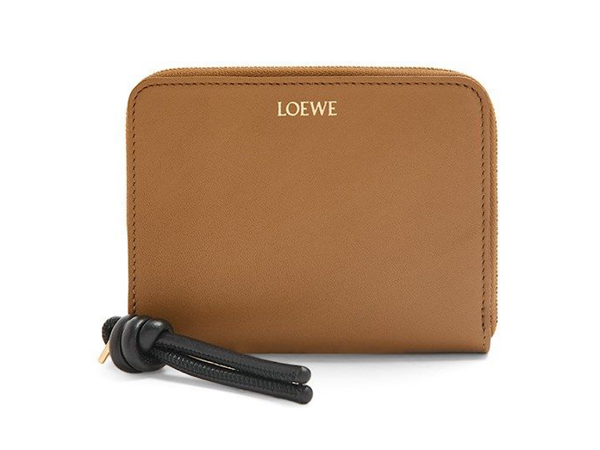 Loewe Compact Knot Zip Wallet In Nappa Calfskinblack Calf