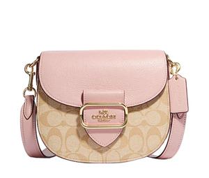 Buy Coach Morgan Canvas With Sheepskin Saddle Bag Shoulder Bag Crossbody Bag Small Size Women's Khaki Monogram & Pink at Sasom – Authentic and Ready to Ship