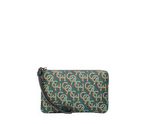 Buy Coach Corner Zip Canvas With Leather Wrist Bags Clutches Small Size Women's Green at Sasom – Authentic and Ready to Ship
