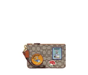 Buy Coach Disney Collaboration Wristlet Leather With Fabric Wrist Bag Small Size Women's Brown at Sasom – Authentic and Ready to Ship