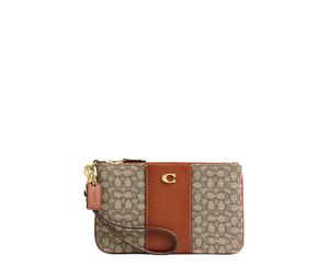 Buy Coach Wristlet Jacquard With Calfskin Clutch Wrist Bag Small Size Women's Gray & Brown at Sasom – Authentic and Ready to Ship