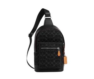 Buy Coach West Fabric With Cow Leather Shoulder Bag Crossbody Bag Sling Bags Medium Size Men's Black at Sasom – Authentic and Ready to Ship