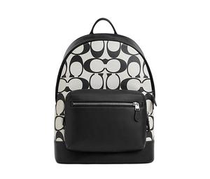 Buy Coach West Cow Leather With Fabric Backpack Large Size Men's Chalk White & Black at Sasom – Authentic and Ready to Ship