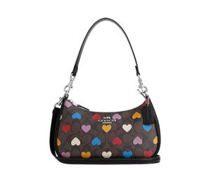 Buy Coach Teri Canvas With Leather Portable Crossbody Bag Shoulder Bag Women's Silver & Brown Black Multicolor at Sasom – Authentic and Ready to Ship