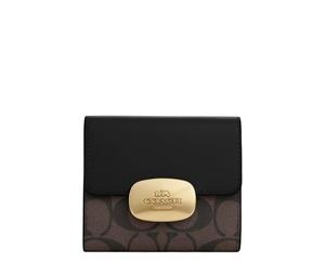 Buy Coach Eliza Canvas With Leather Wallet Small Size Women's Brown Black at Sasom – Authentic and Ready to Ship