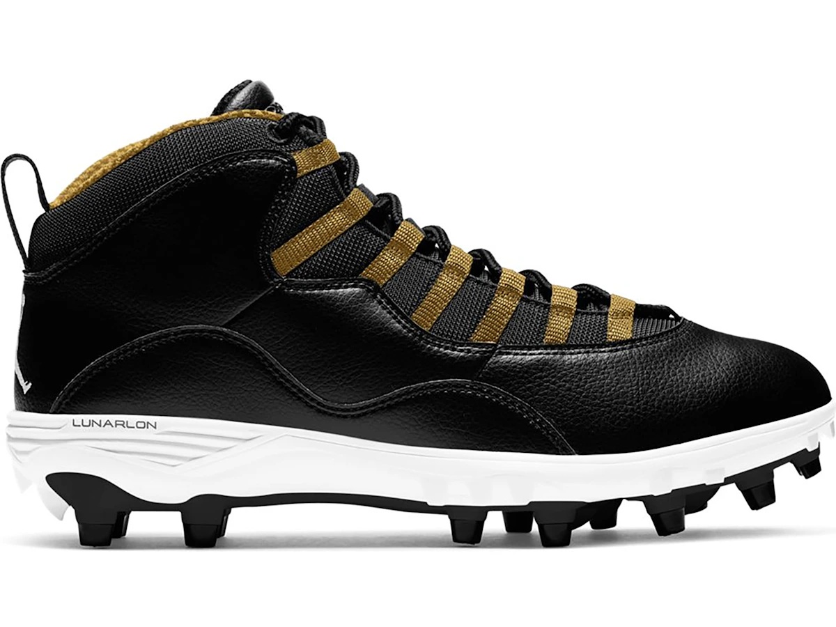 black and gold jordan 10s