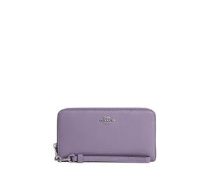 Buy Coach Zip Around Premium Calfskin Wallet Small Size Women's Silver & Light Purple at Sasom – Authentic and Ready to Ship