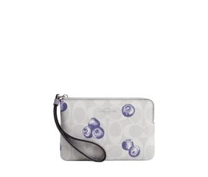 Buy Coach Corner Zip Canvas With Recycled Leather Wrist Bags Clutches Mini Women's Silver & Chalk & Light Purple at Sasom – Authentic and Ready to Ship