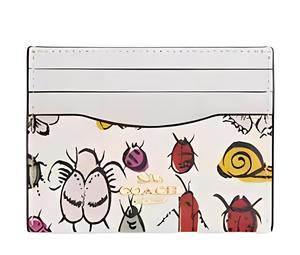 Buy Coach Card Case Coated Canvas With Smooth Leather Card Holder Mini Women's Gold & Chalk Multicolor at Sasom – Authentic and Ready to Ship
