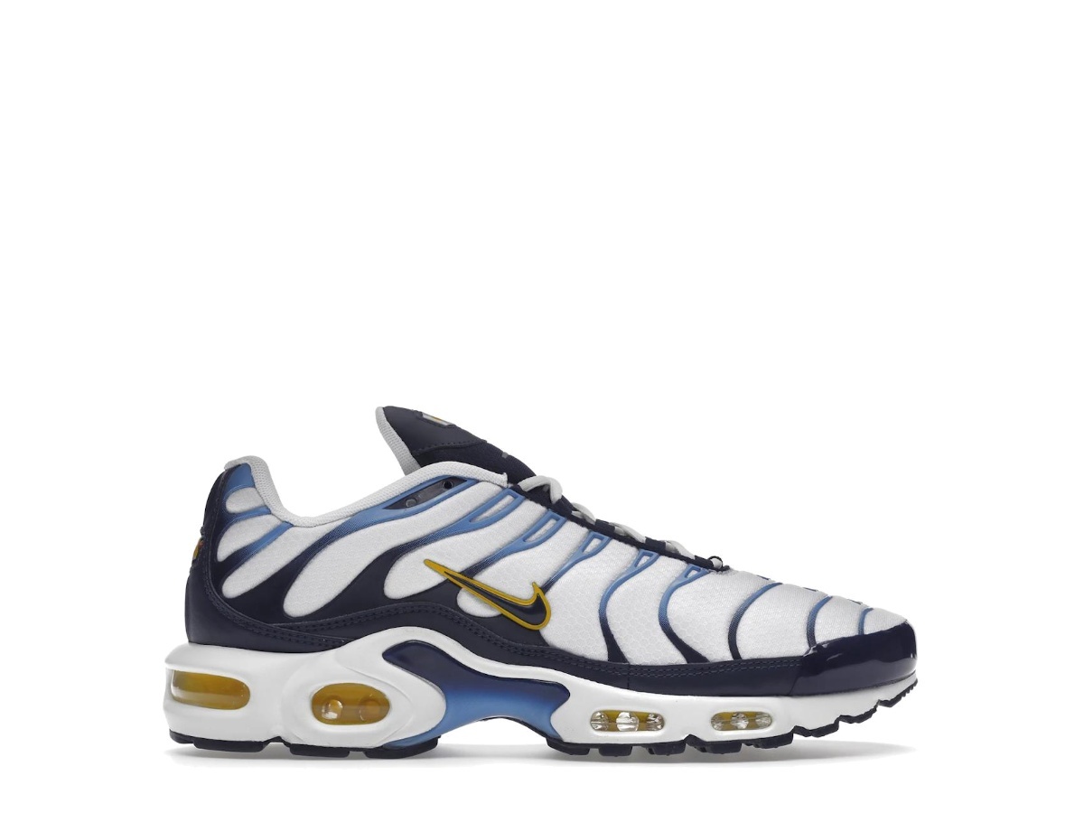 air max plus white navy gold
