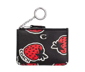 Buy Coach Mini Id Skinny Thin Polished Pebbled Leather Card Holder Mini Women's Black Multicolor at Sasom – Authentic and Ready to Ship