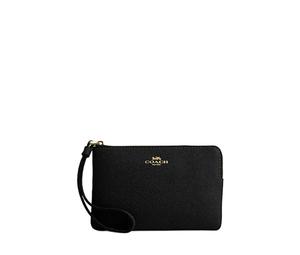 Buy Coach Corner Zip Artificial Leather Wrist Bag Small Size Women's Black at Sasom – Authentic and Ready to Ship