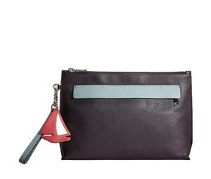 Buy Coach Pouch Eggstone Grain Leather Clutch Women's Midnight Cloud Puzzle at Sasom – Authentic and Ready to Ship
