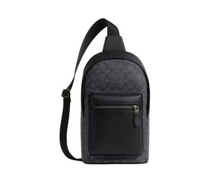 Buy Coach West Coated Canvas Crossbody Bags Sling Bags Small Size Men's Charcoal Black at Sasom – Authentic and Ready to Ship