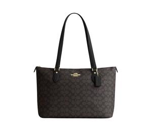 Buy Coach Gallery PVC With Skin One Shoulder Crossbody Bag Tote Bag Shopping Bag Handbag Large Size Women's Dark Brown at Sasom – Authentic and Ready to Ship