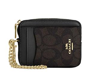Buy Coach Card Case Artificial Leather With Recycled Leather Card Holder Women's Walnut & Black at Sasom – Authentic and Ready to Ship