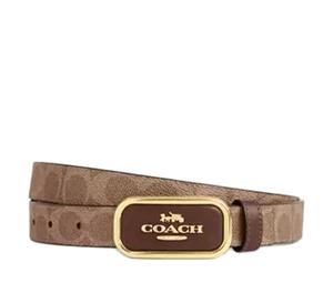 Buy Coach Calfskin Coated Canvas Leather Belts Unisex Brown Width 2.5CM at Sasom – Authentic and Ready to Ship