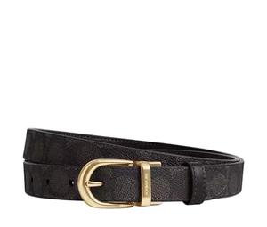 Buy Coach Coated Canvas Leather Belts Unisex Gold/Walnut/Black Width 2.5cm at Sasom – Authentic and Ready to Ship