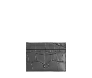 Buy Coach Card Case Crocodile Embossed Leather Card Holder Mini Men's Charcoal Gray at Sasom – Authentic and Ready to Ship