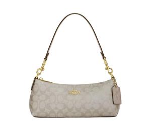 Buy Coach Charlotte Coated Canvas Shoulder Bag Portable Crossbody Bag Shoulder Bag Medium Size Women's Champagne at Sasom – Authentic and Ready to Ship