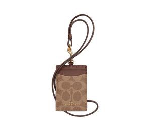 Buy Coach Lanyard Coated Canvas Card Holder Mini Women's Tawny & Brown at Sasom – Authentic and Ready to Ship