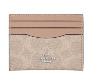 Buy Coach Leather Card Holder Women's Sand Yellow & Taupe at Sasom – Authentic and Ready to Ship