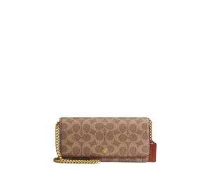 Buy Coach Chain Coated Canvas Wallet Small Size Women's Tan With Caramel at Sasom – Authentic and Ready to Ship