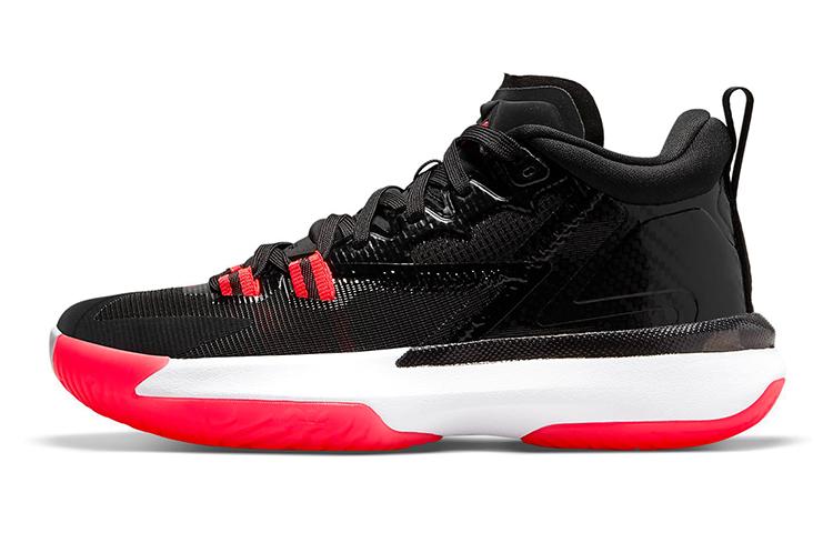 Jordan Zion 'Infrared' Zion Mid Top Basketball Shoes Black Red Teenagers