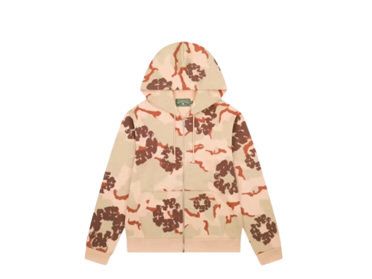 Buy Denim Tears Camo Cotton Wreath Zip Hoodie Tan | SASOM