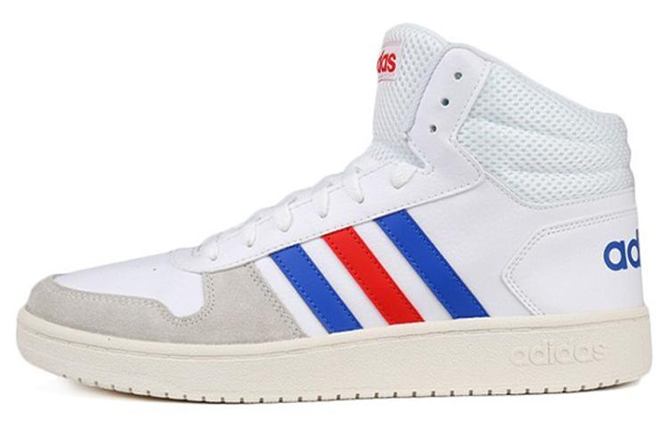 SASOM shoes Adidas Neo Hoops Mid White Blue Red Check the