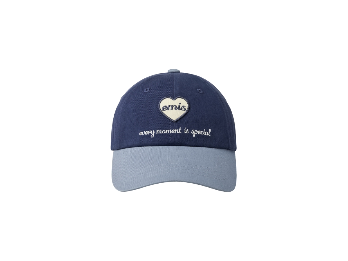 ◆EMIS◆ HEART WAPPEN TONE ON TONE BALL CAPNAVY m1037_142865 emis HEART WAPPEN TONE ON TONE BALL CAP, NAVY (100